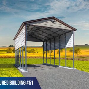 18x30x14 Metal RV Cover - Vertical Roof