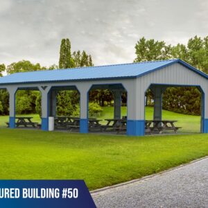 20x50x9 Picnic Shelter - Vertical Roof