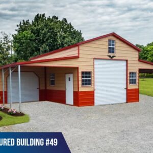 44x25x12/8 Metal Farm Building - Vertical Roof